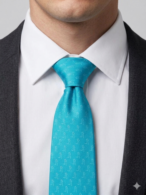CORBATA 3LLAMA TURQUESA