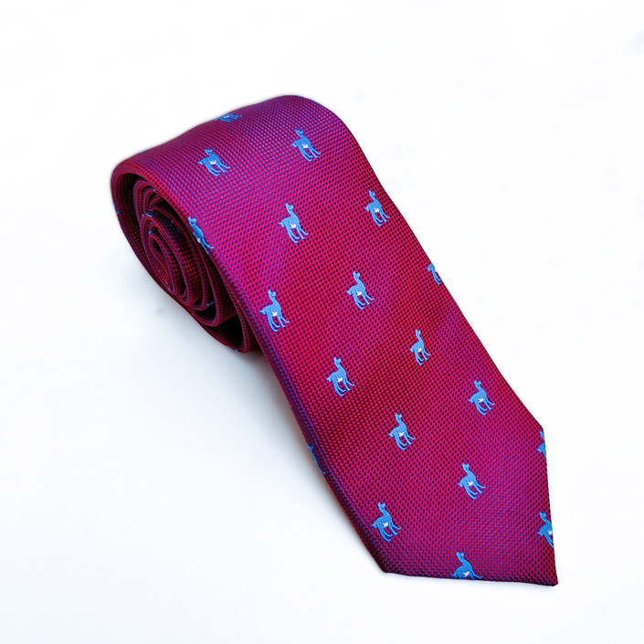 CORBATA WOVEN LLAMA ROJO TORNASOL