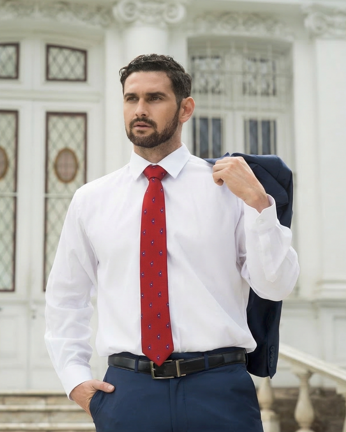 CORBATA WOVEN LLAMA ROJO