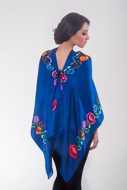 CHAL FLOR ANDINA AZUL