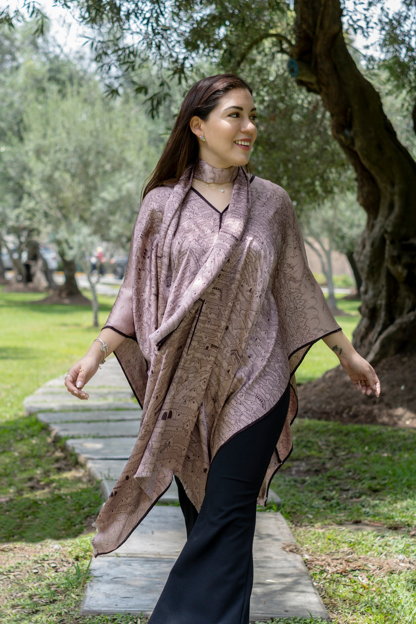 PONCHO CALLES DE CUSCO ROSA