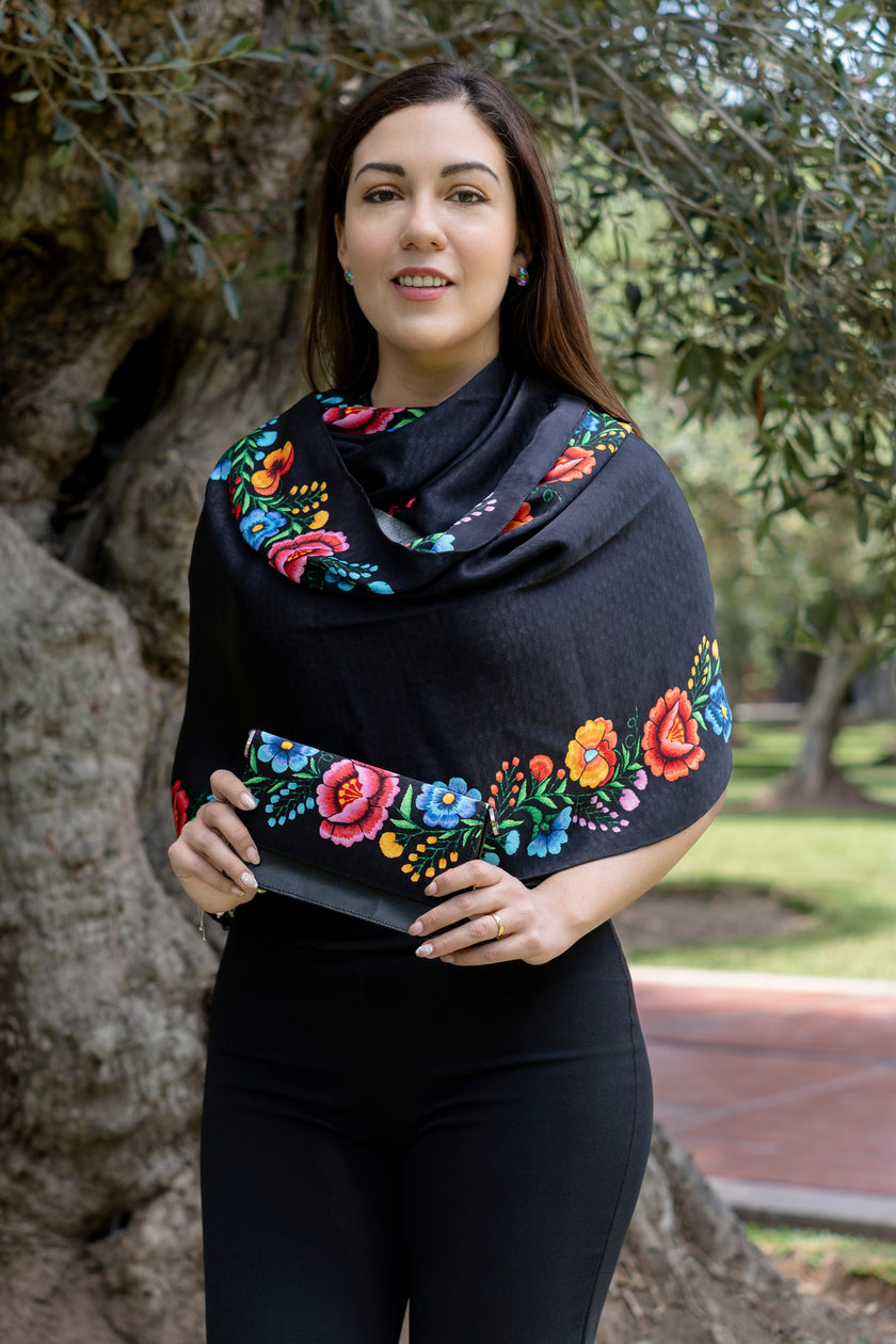 CHAL FLOR ANDINA NEGRO
