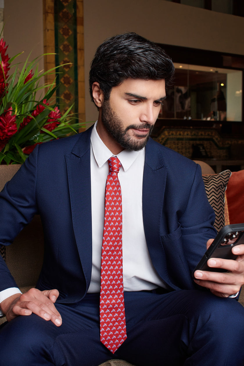 CORBATA PAJARO NAZCA ROJO