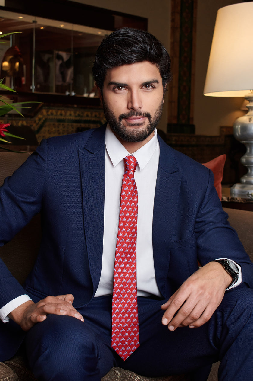 CORBATA PAJARO NAZCA ROJO