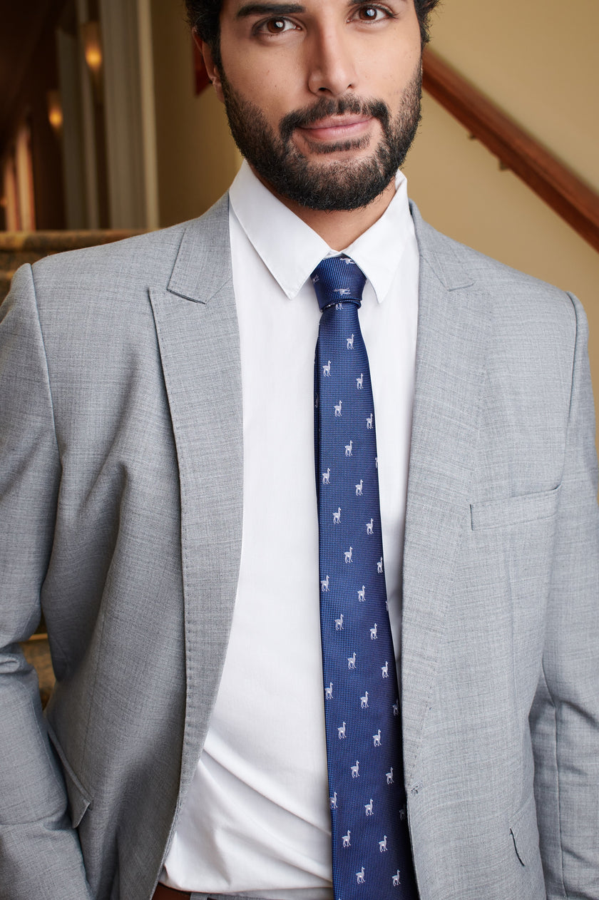 CORBATA WOVEN LLAMA AZUL ACERO