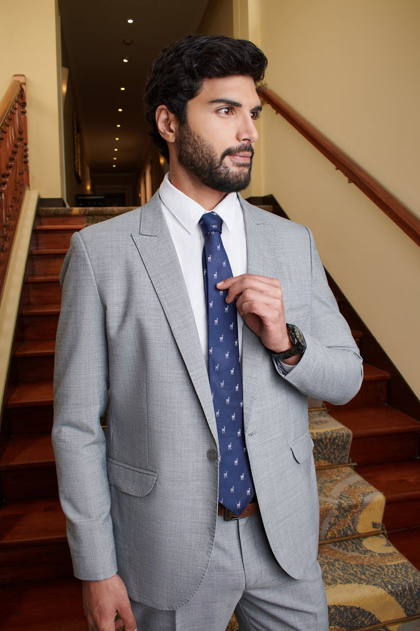 CORBATA WOVEN LLAMA AZUL ACERO