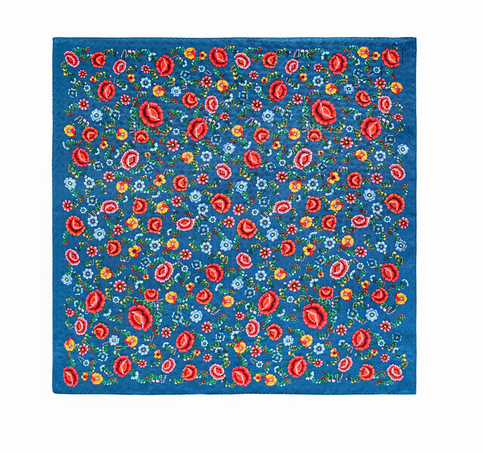 PAÑUELO FLOR ANDINA AZUL