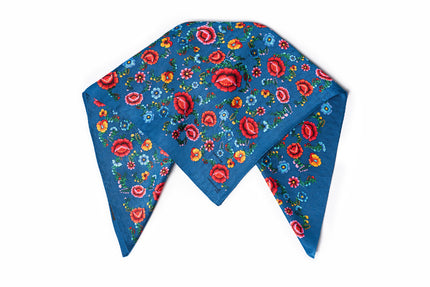 PAÑUELO FLOR ANDINA AZUL