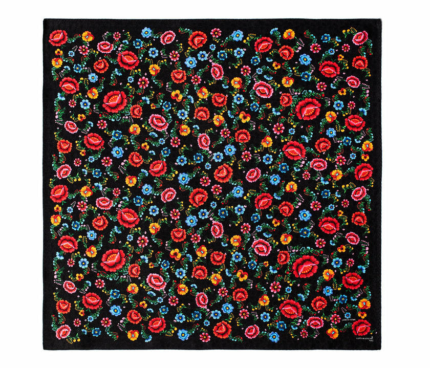 PAÑUELO FLOR ANDINA NEGRO