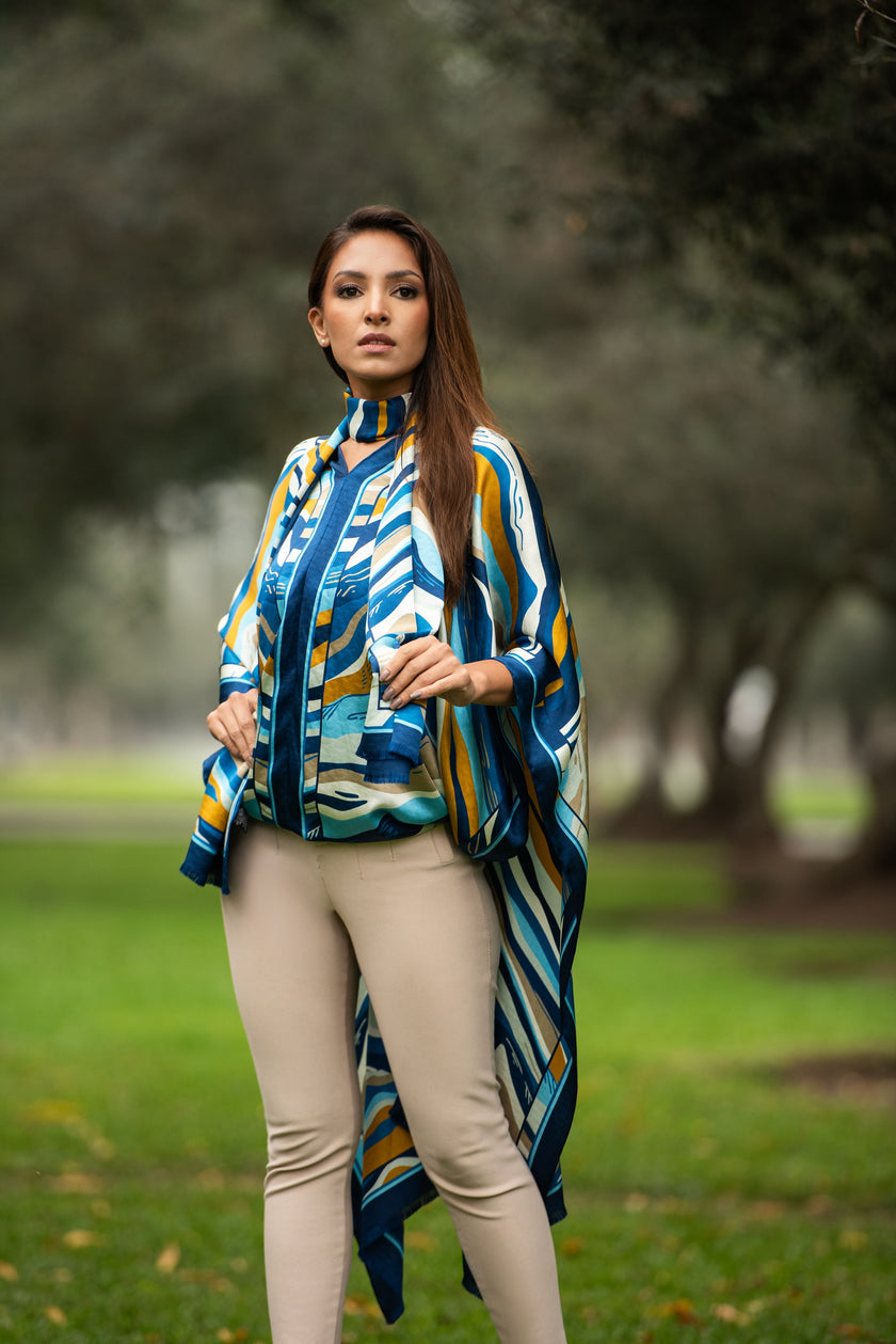 PONCHO MONTAÑA AZUL