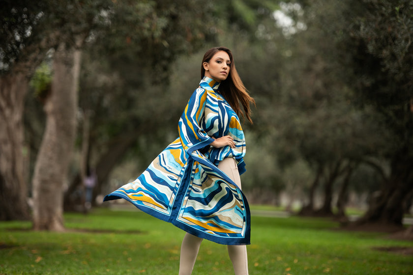 PONCHO MONTAÑA AZUL