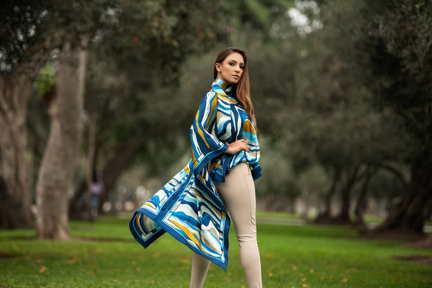 PONCHO MONTAÑA AZUL