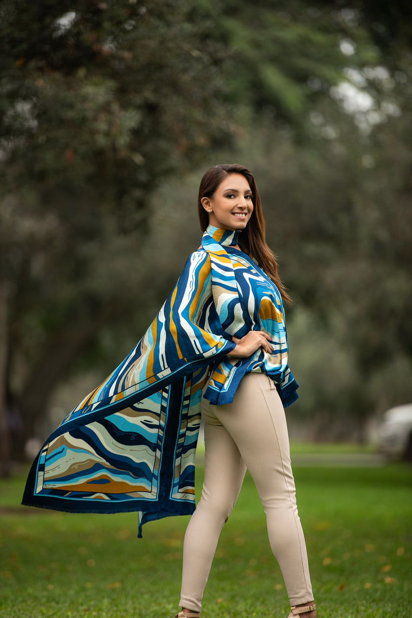 PONCHO MONTAÑA AZUL