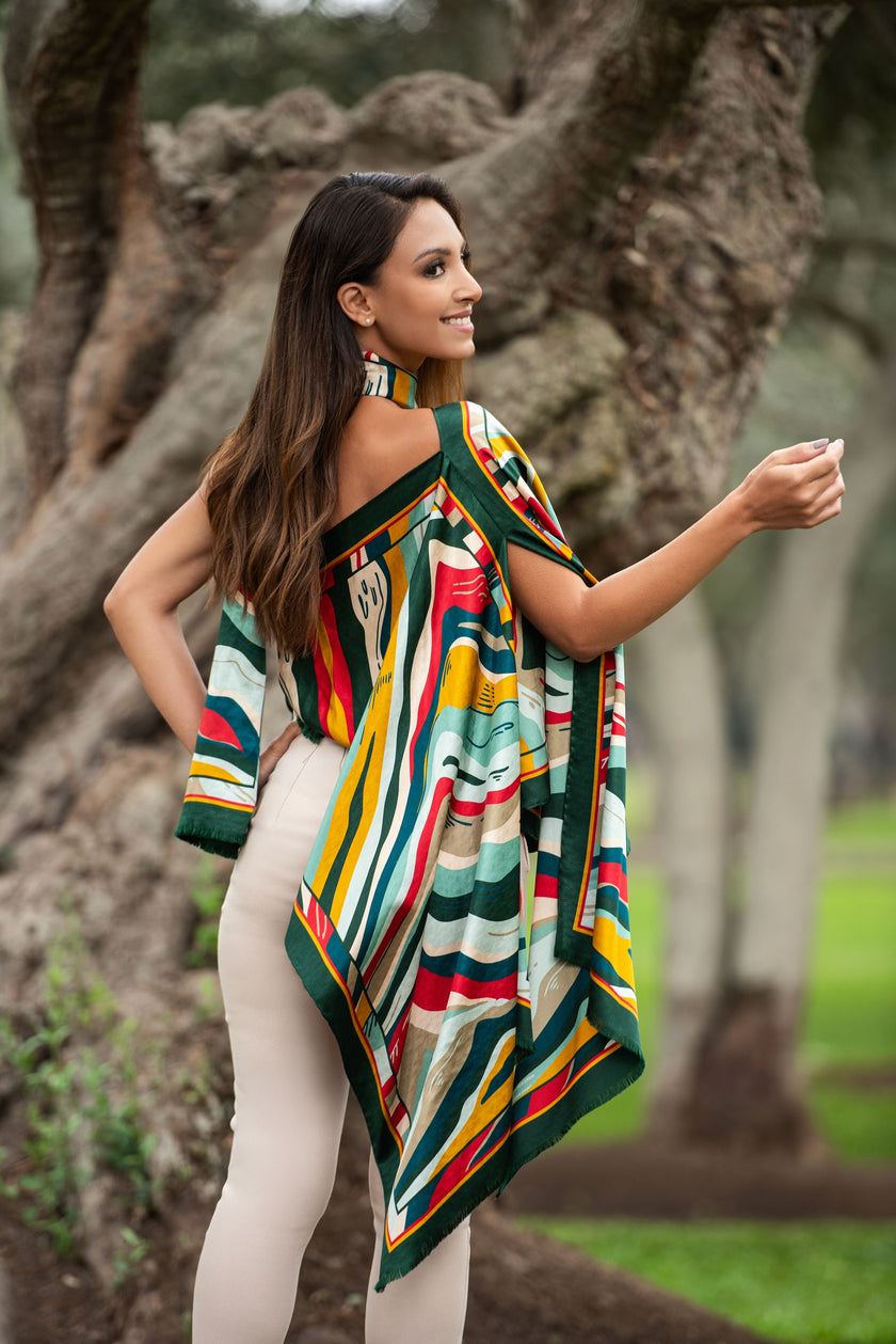 PONCHO2 MONTAÑA VERDE (VERSATIL)