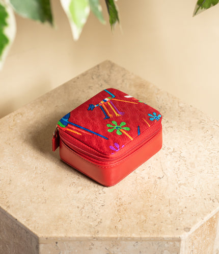 CARTERA JOYERO NAZCA ROJO