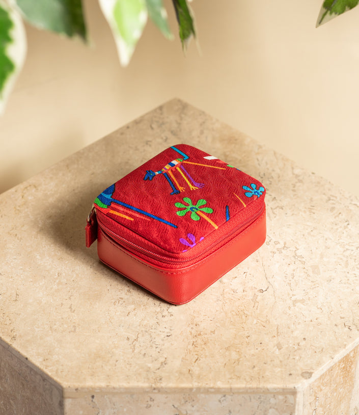 CARTERA JOYERO NAZCA ROJO