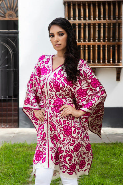 PONCHO AYACUCHO FUCSIA