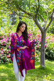 PONCHO FLOR ANDINA PURPURA