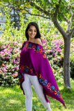 PONCHO FLOR ANDINA PURPURA