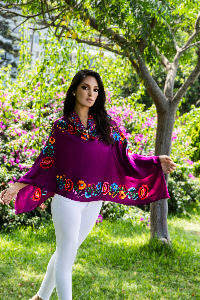 PONCHITO FLOR ANDINA PURPURA