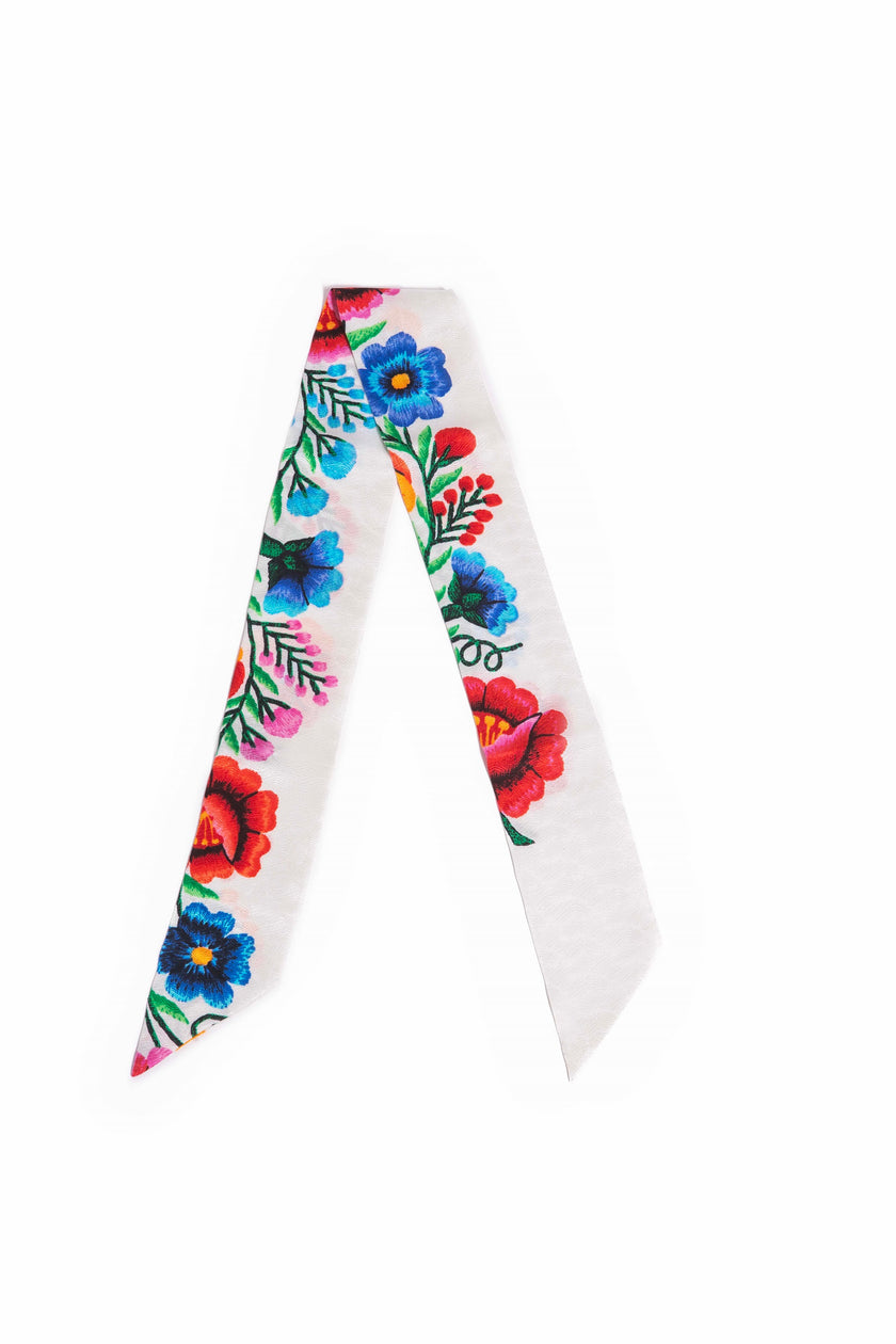 CINTA-TWILLY FLOR ANDINA CREMA