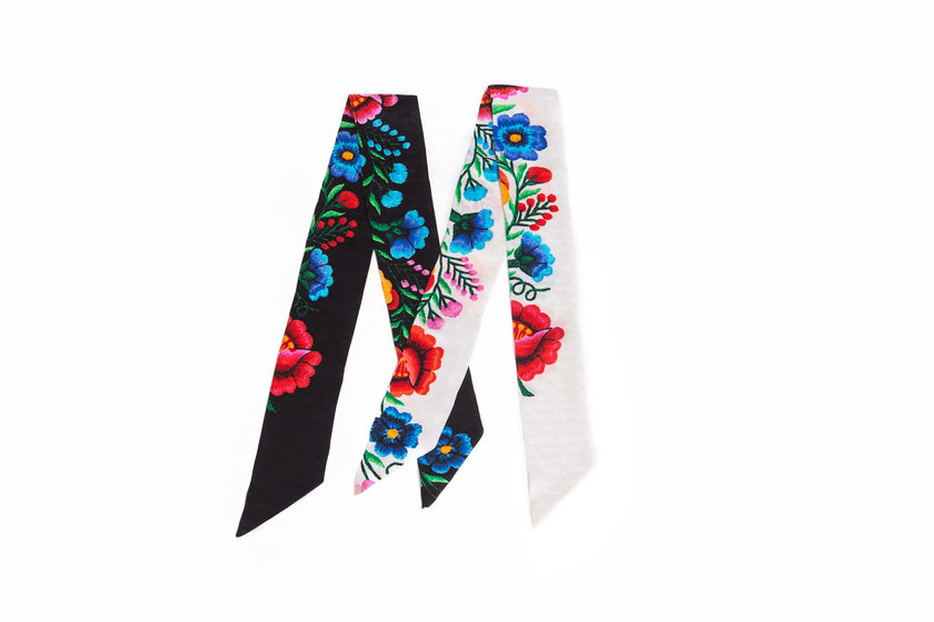 CINTA-TWILLY FLOR ANDINA NEGRO