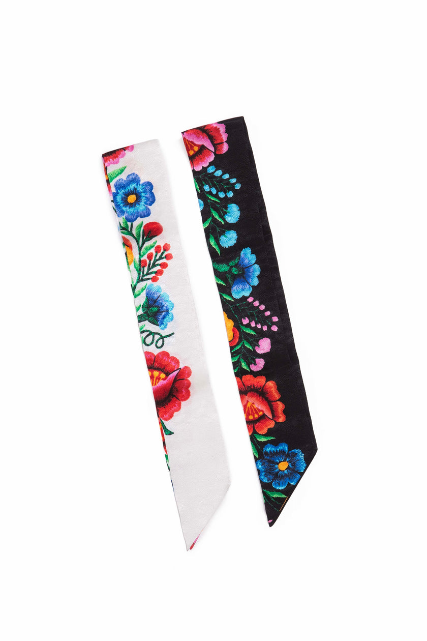 CINTA-TWILLY FLOR ANDINA NEGRO