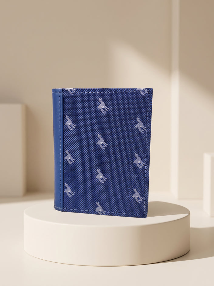 CARTERA TARJETERO LLAMA AZUL ACERO