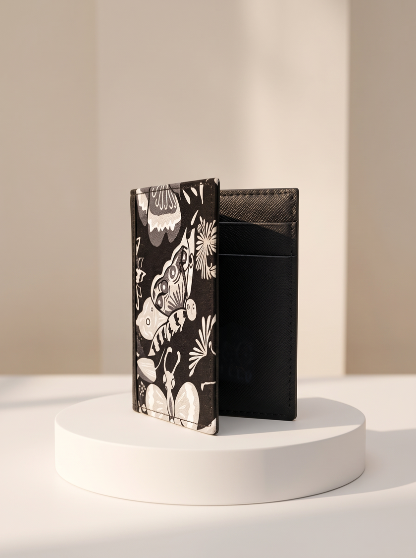 CARTERA TARJETERO MARIPOSA NEGRO