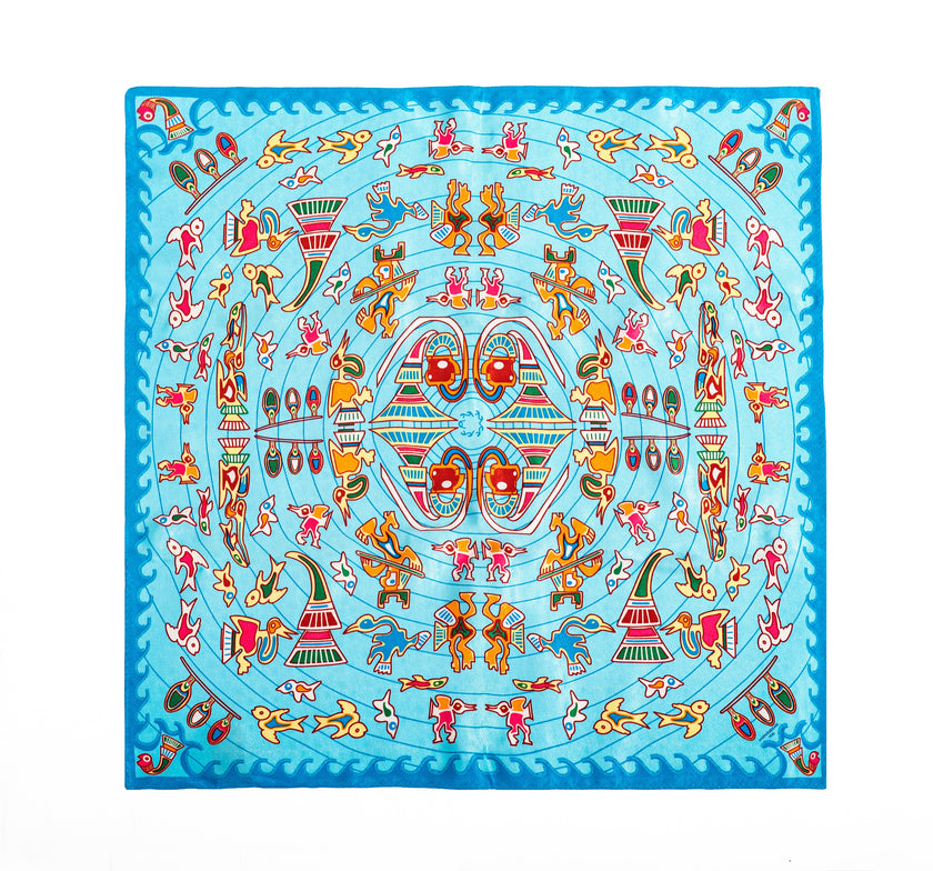 PAÑUELO CHIMU CELESTE