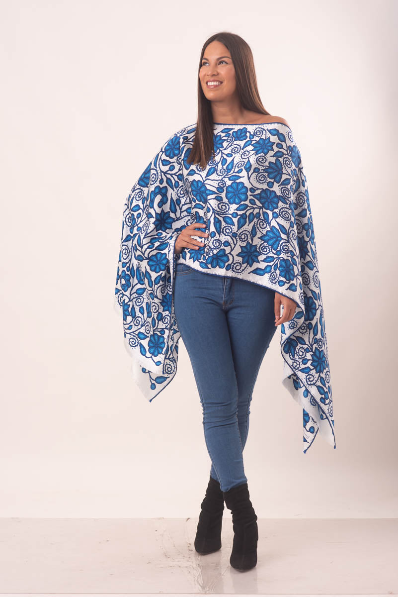 PONCHO AYACUCHO AZUL