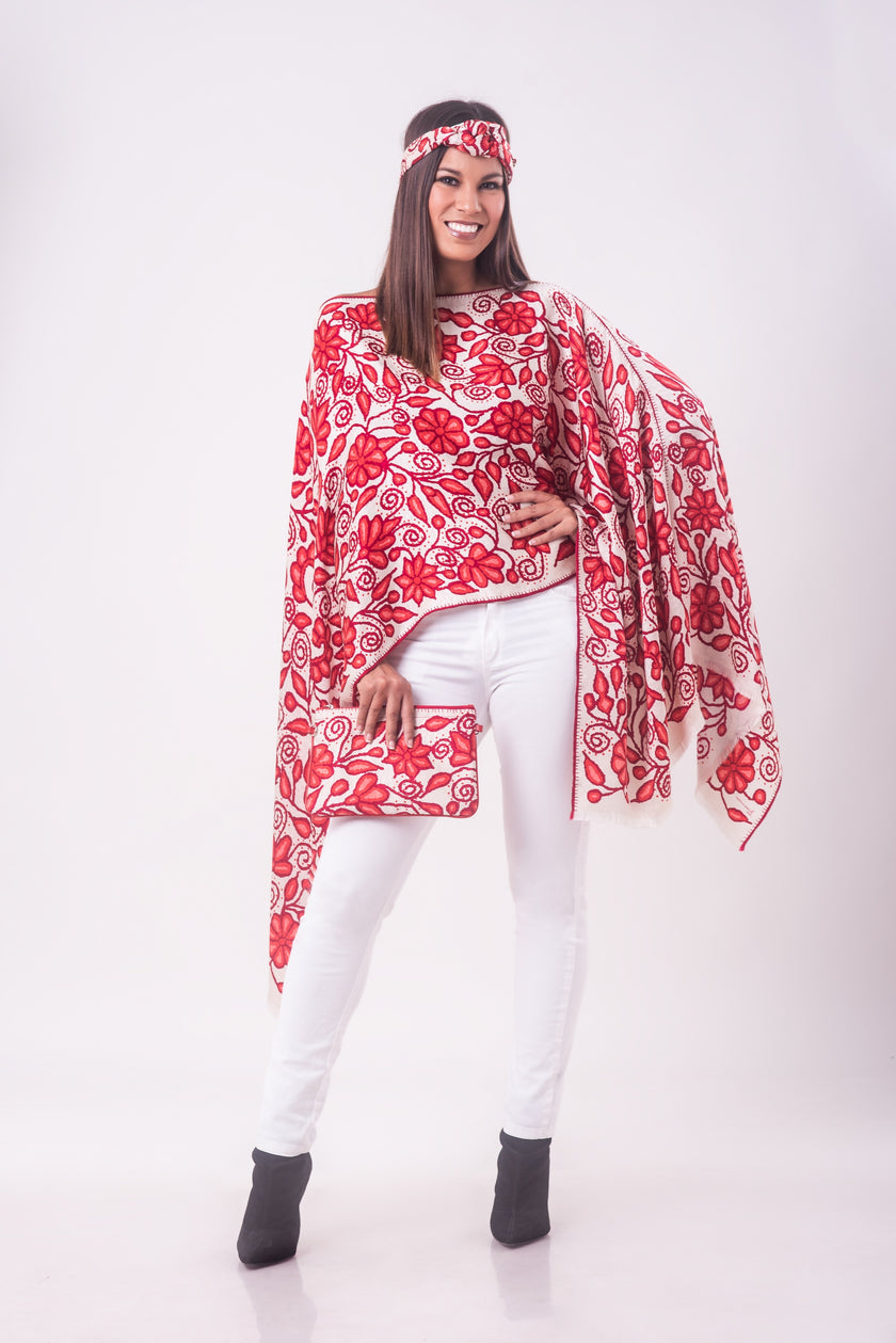 PONCHO AYACUCHO ROJO