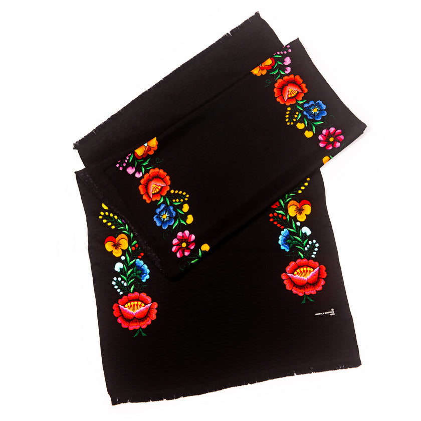 CHAL FLOR ANDINA NEGRO