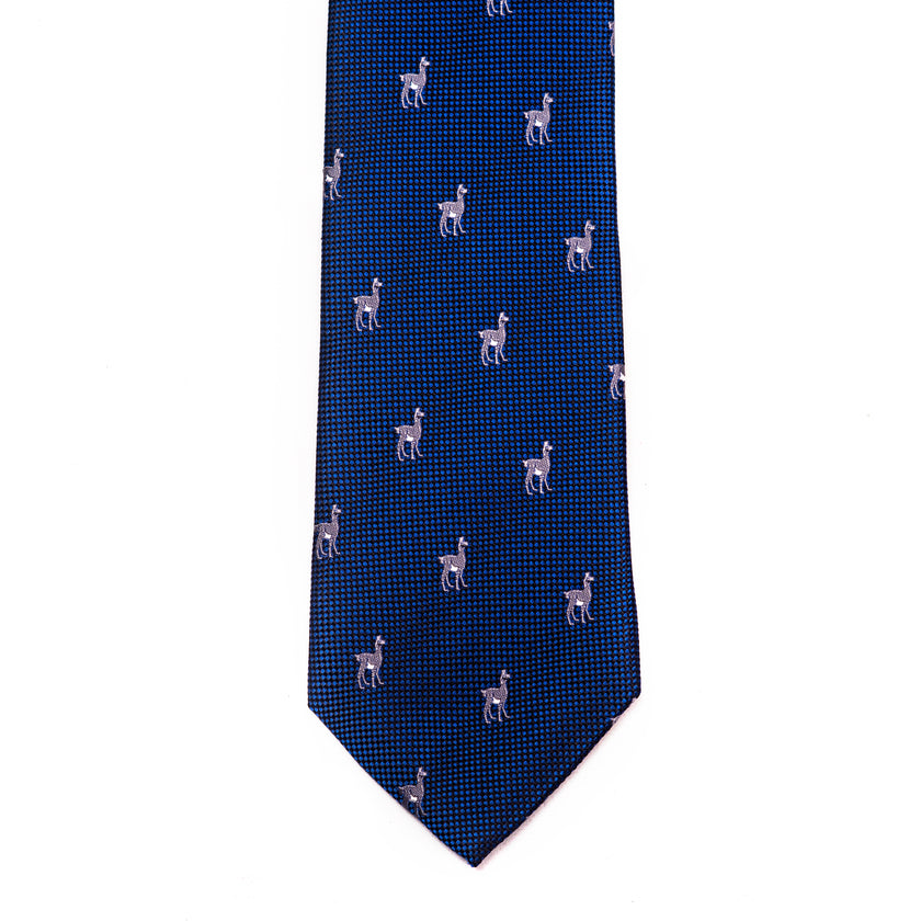 CORBATA WOVEN LLAMA AZUL ACERO
