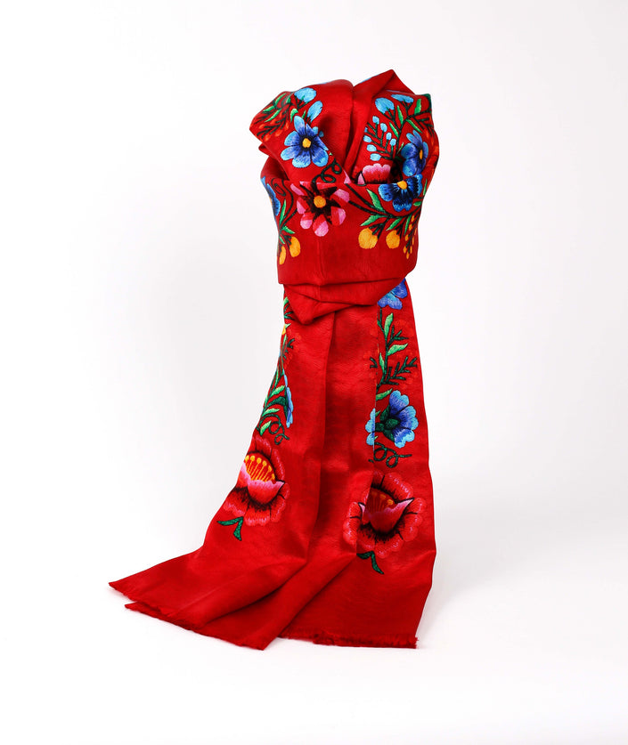 CHAL FLOR ANDINA ROJO