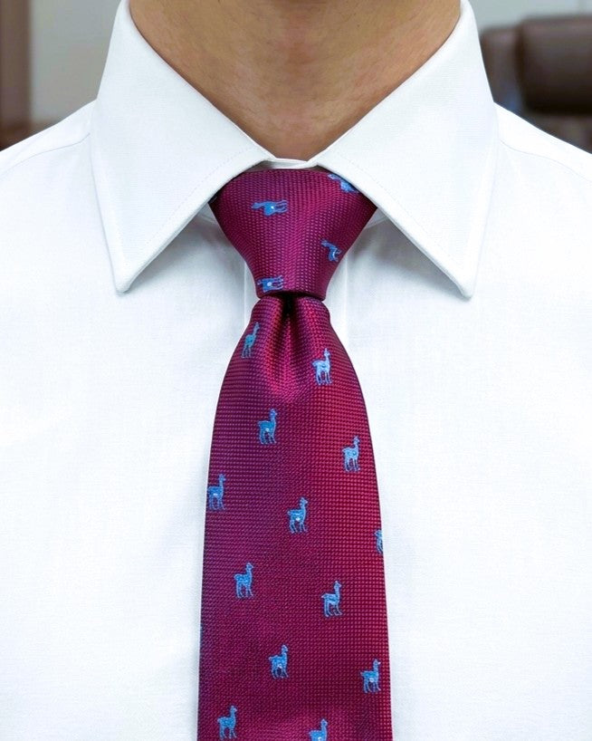 CORBATA WOVEN LLAMA ROJO TORNASOL