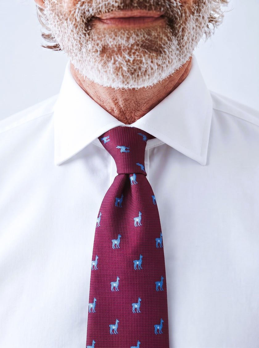 CORBATA WOVEN LLAMA ROJO TORNASOL