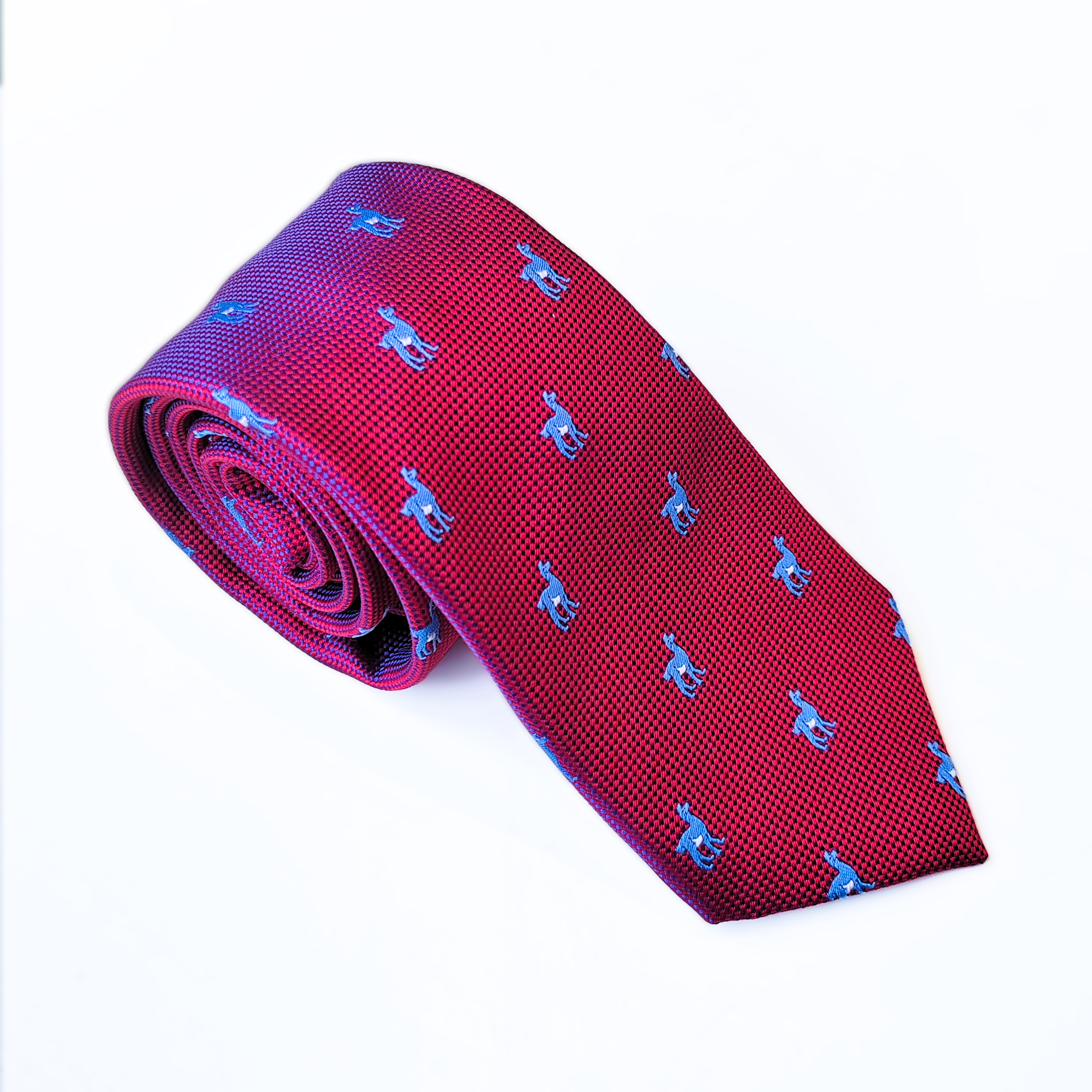 CORBATA WOVEN LLAMA ROJO TORNASOL