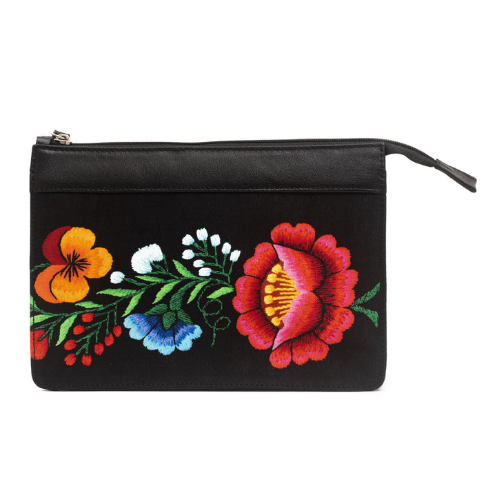 CARTERA CROSS BODY2 FLOR ANDINA NEGRO